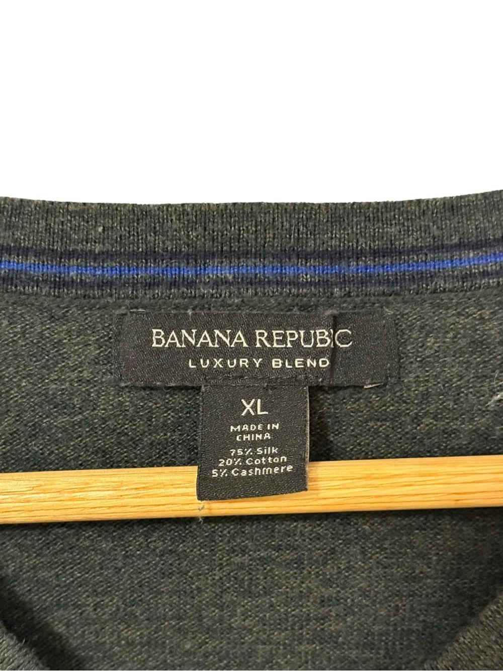 Banana Republic Luxery Blend Silk Cotton Cashmere V-Neck Sweater Men’s XL Green